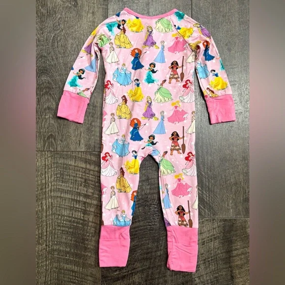 Baby Girl Disney Princess Bamboo Zipper Sleeper 18-24m Pink - Picture 3 of 4